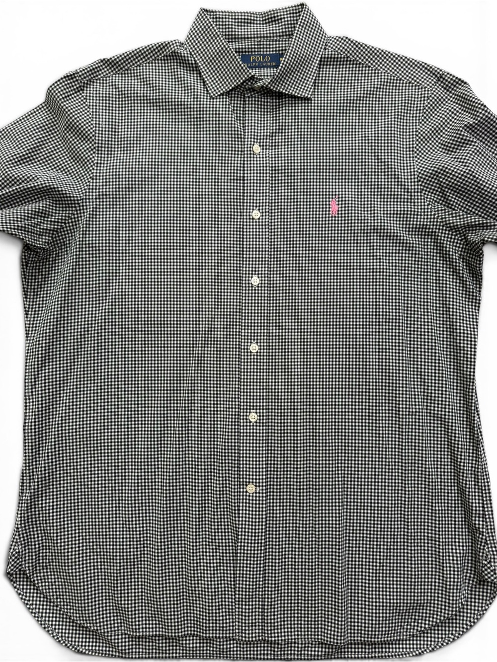 Polo by Ralph Lauren Black & White Gingham Button-Down Men’s Large 16.5 32/33 - Picture 2 of 9